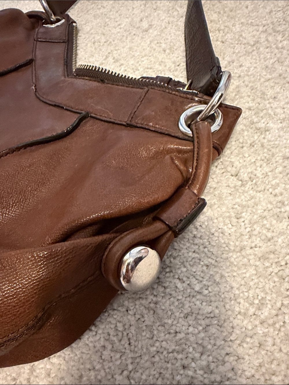 Banana Republic Chocolate Brown Leather Shoulder Bag - Picture 8 of 10